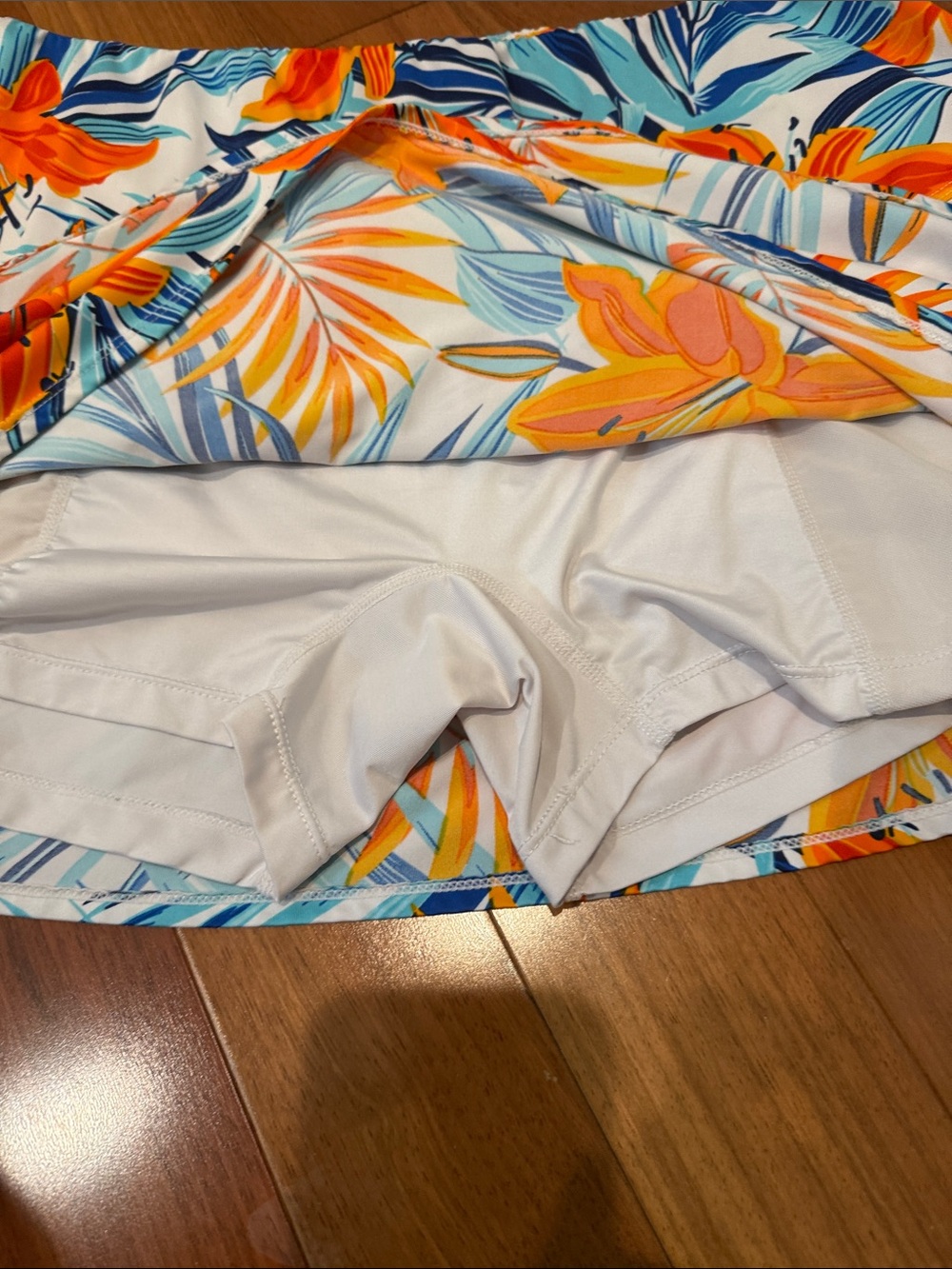 Tail Floral Tropical Print Skort in Orange, Blue, White - Picture 3 of 5